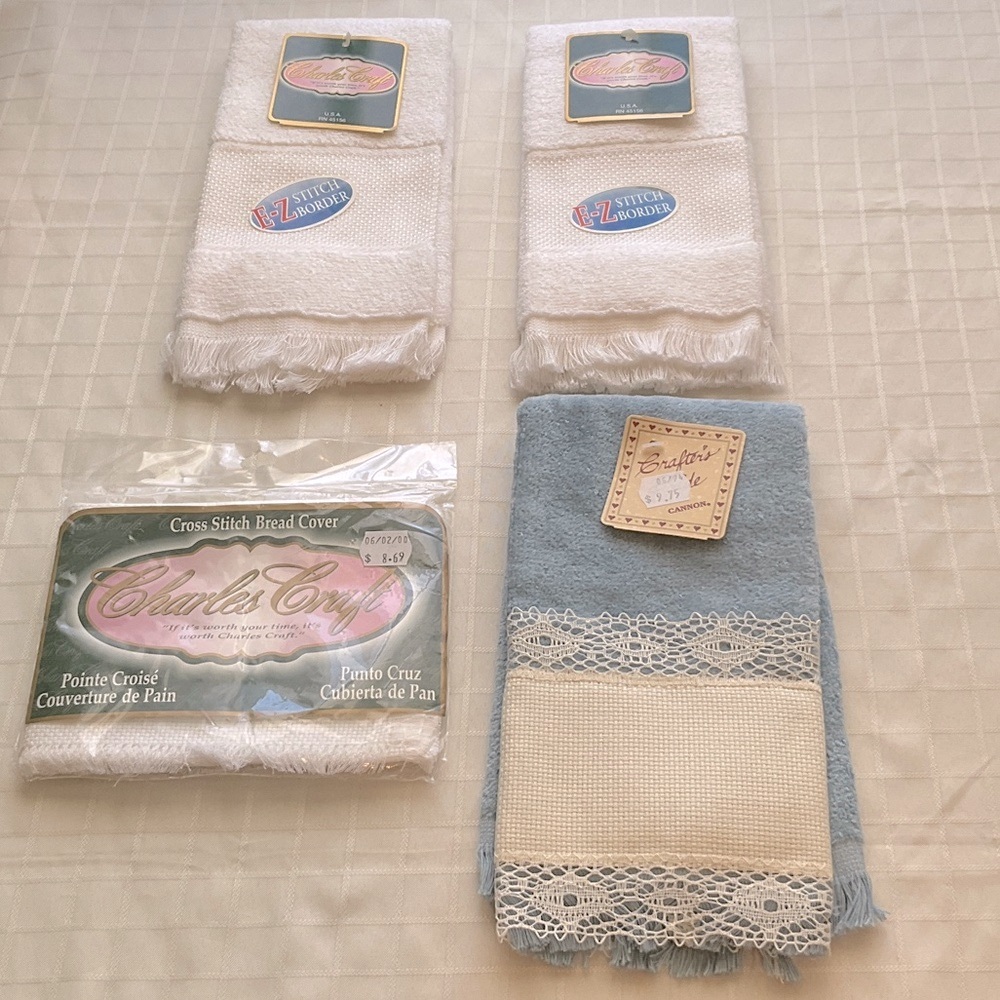 Cross Stitch Towels and Bread Cover